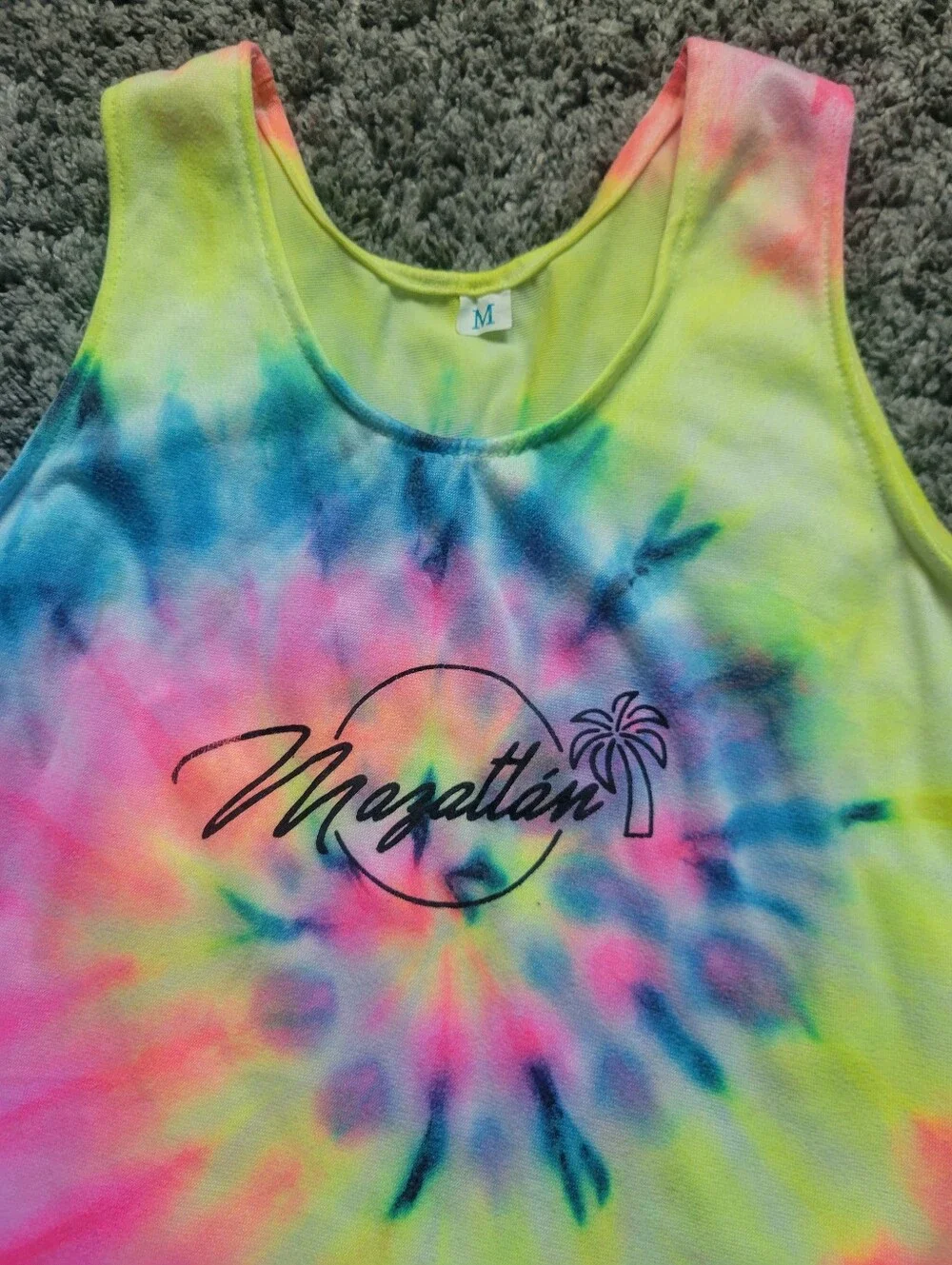 Girls' Neon Tie-Dye Fringe Dress Swimsuit Cover-up Mazatlán Size 4T